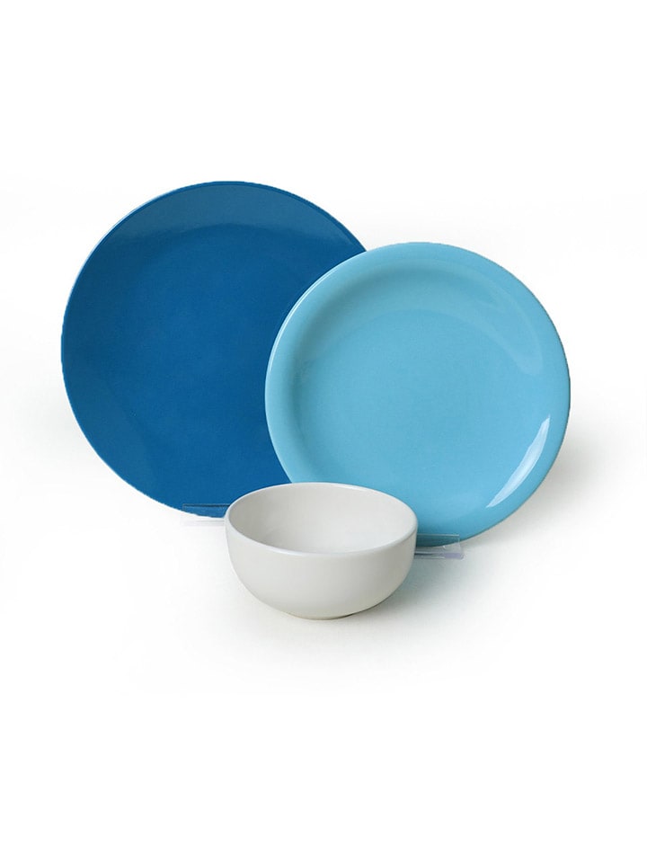 Hermia 18tlg. Kombiservice in Blau/ Hellblau/ Weiß günstig kaufen onesize