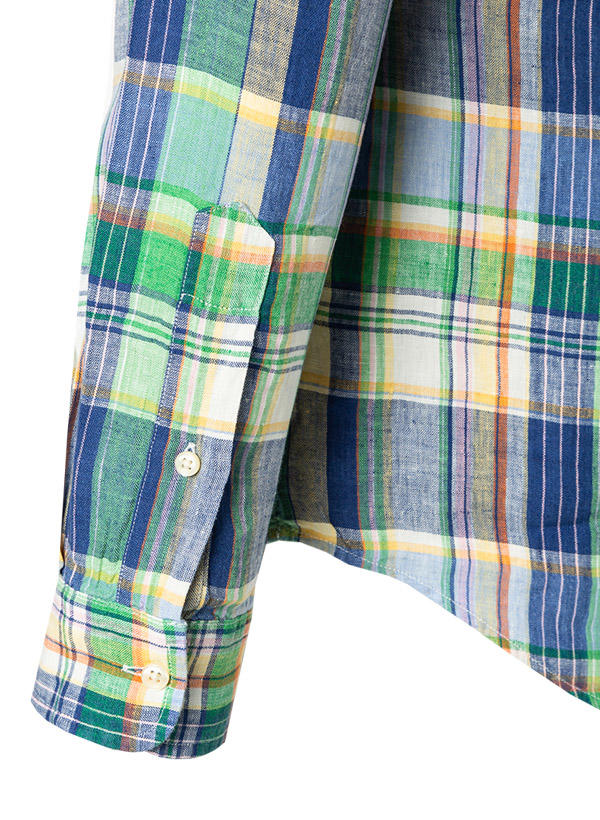 Polo Ralph Lauren, Hemd, Custom Fit, Reines Leinen, grün-blau kariert
