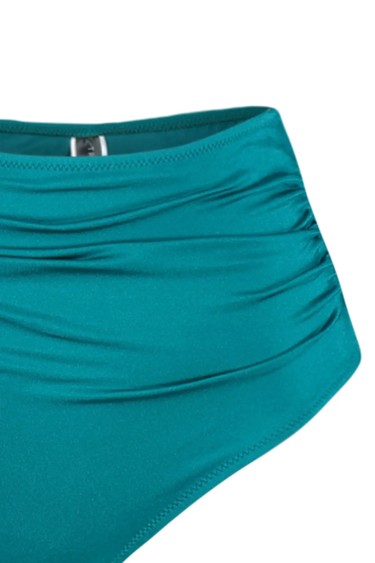 Trendyol Collection  Petrolfarbene, drapierte Bikinihose mit hoher Taille und normalem Beinverlauf TBESS21BA0178