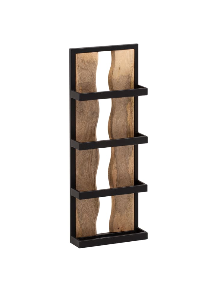 KADIMA DESIGN Wandregal 30x80x10 cm Massivholz / Metall Hängeregal günstig kaufen onesize