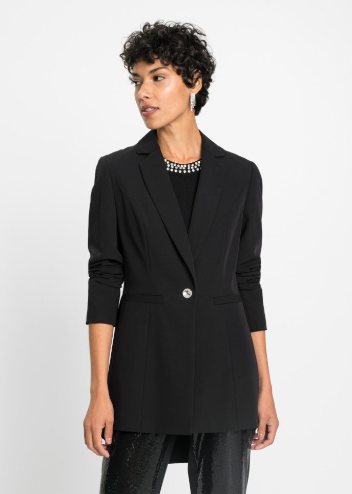 Longblazer mit Schmuck-Knopf