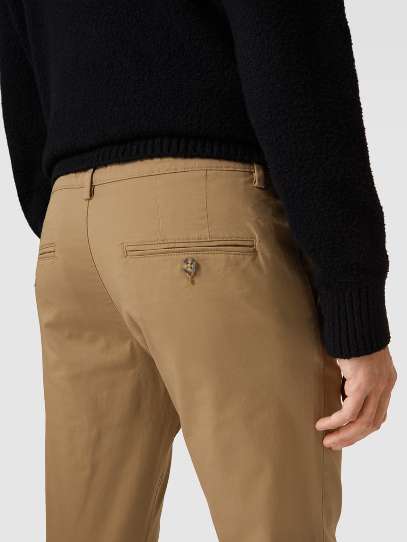 Slim Fit Chino in unifarbenem Design Modell 'NEW Miles' in camel