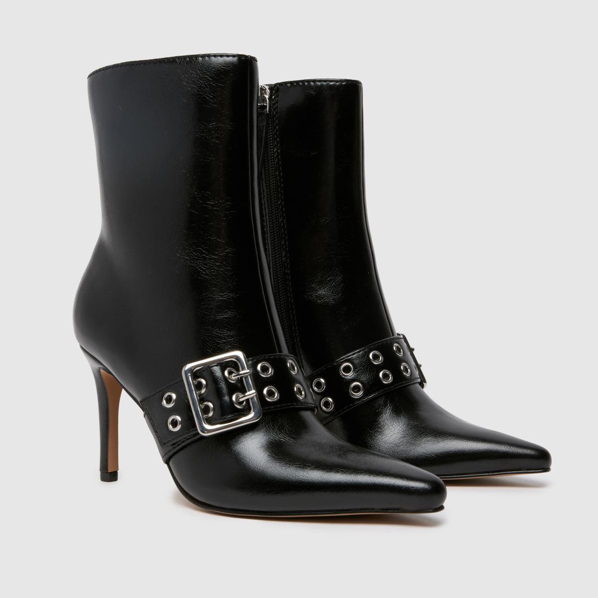 Schuh – Brogan – Svarta, pointiga stövlar med hög midja