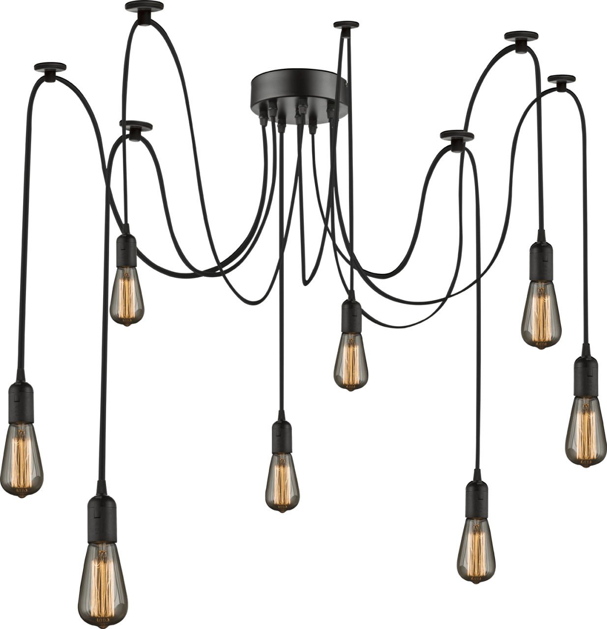 Globo Lighting - OLIVER - Hängeleuchte Metall schwarz, 8x E27