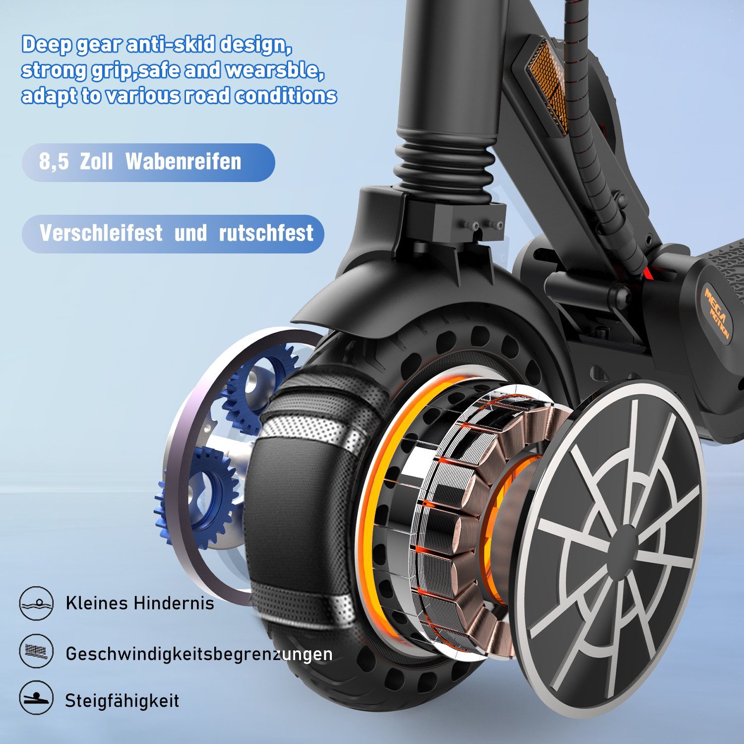 HITWAY E-Scooter 8.5zoll M5 350W E-roller mit Straßenzulassung ABE Faltbar 12-19km/h, 19,00 km/h, Tasche und APP-Funktion