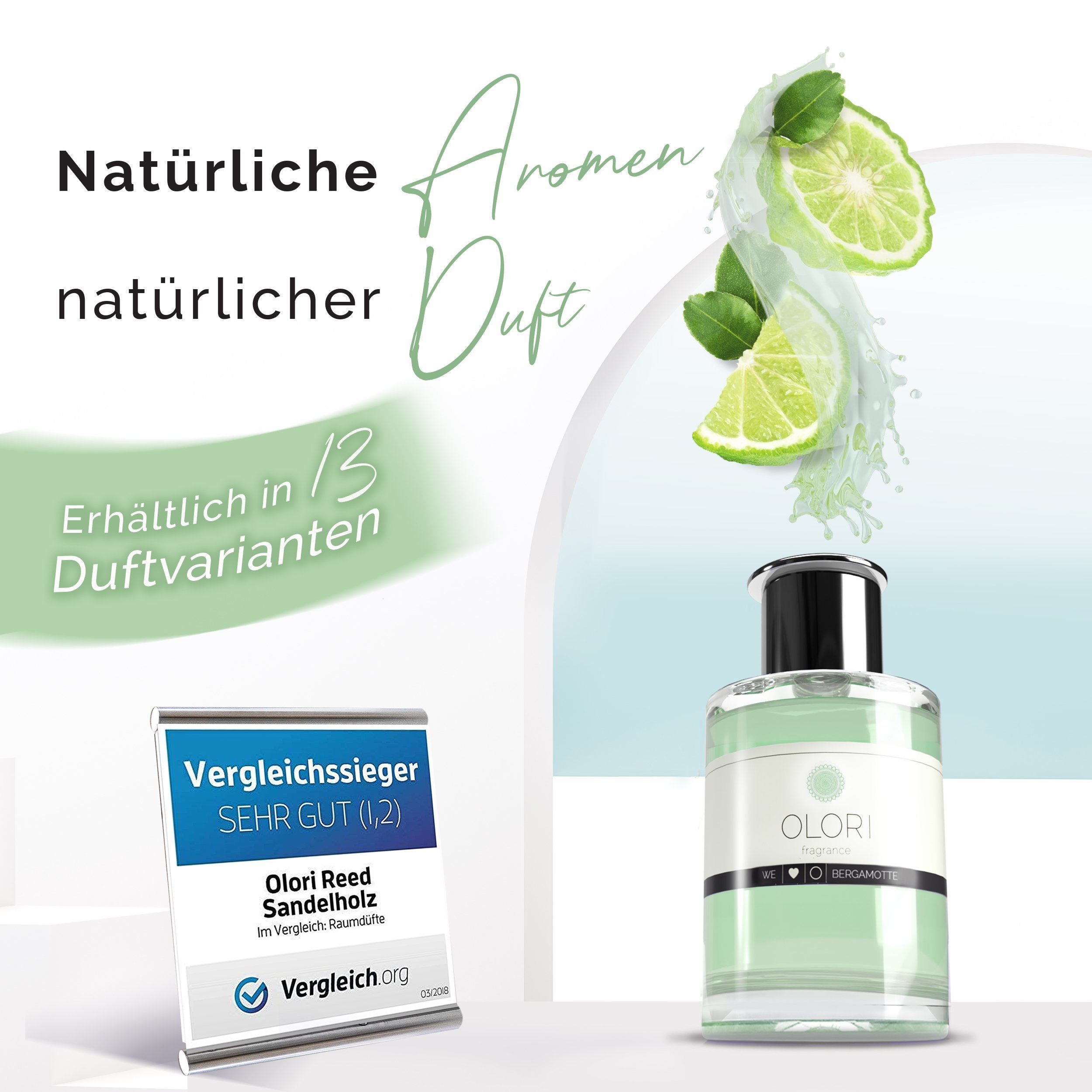 OLORI Raumduft Diffuser I Bergamotte I mit ätherischen Ölen I 200 ml (1-St)