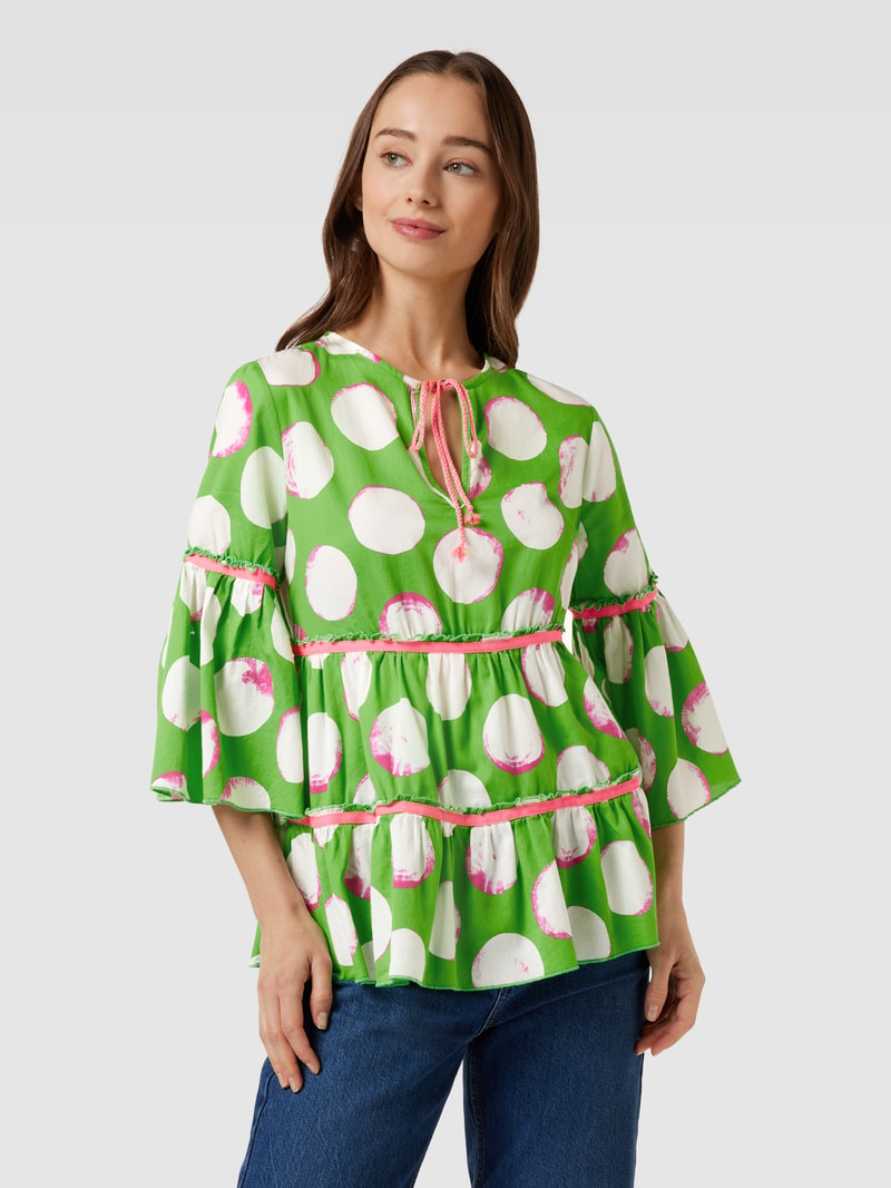 Blusenshirt mit Allover-Muster in grün