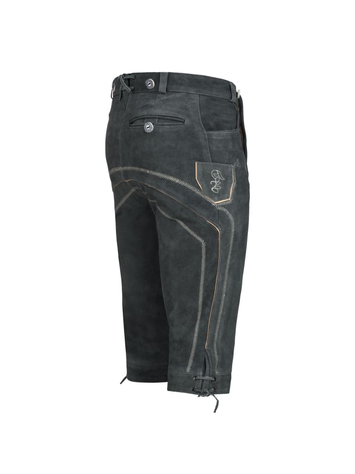 PAULGOS Lederhose Kniebund Echtleder Übergröße in Grau günstig kaufen