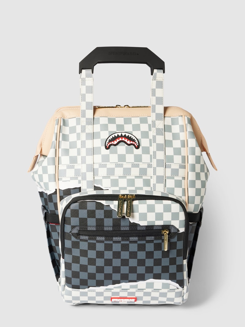 Rucksack mit Allover-Muster Modell 'TEAR IT UP' in ecru