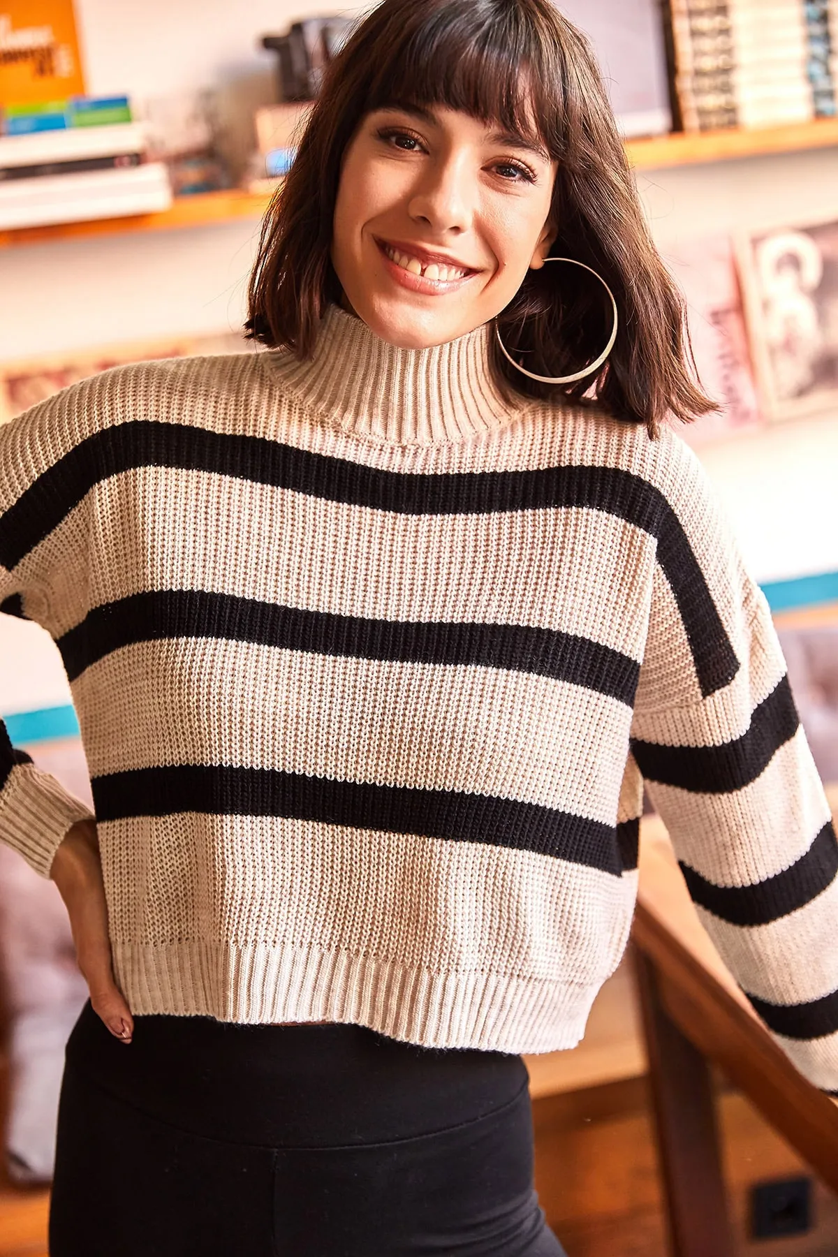 Olalook  Pullover - Beige - Regular Fit