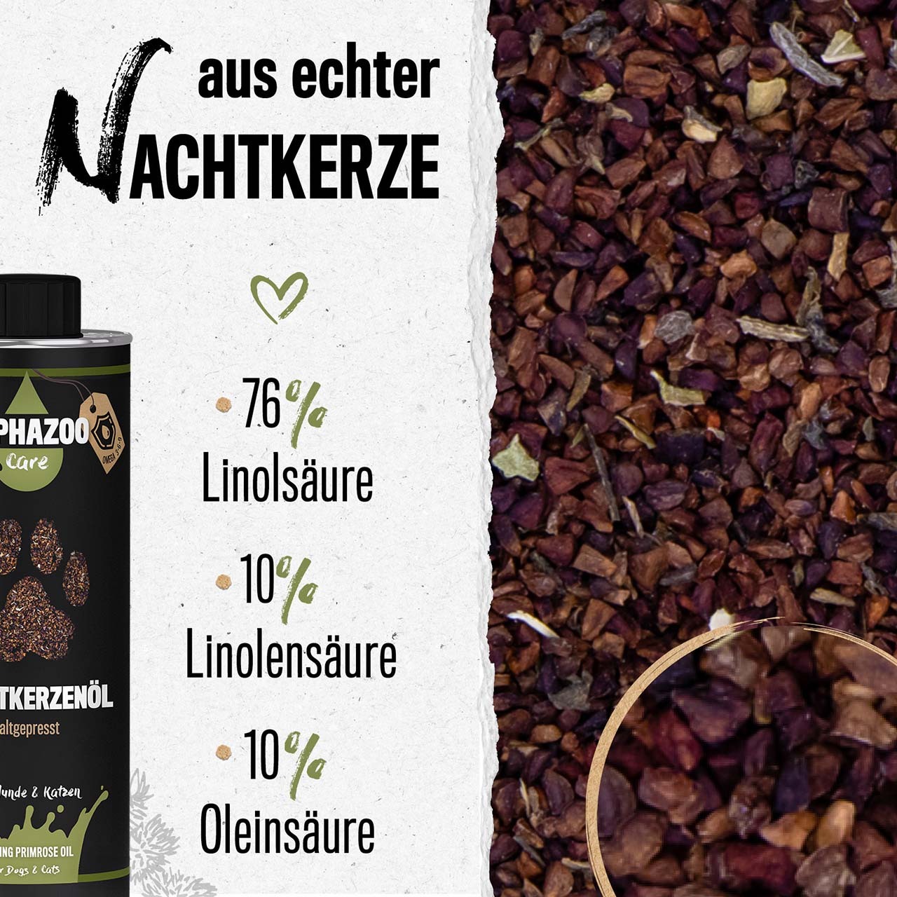 ALPHAZOO Ergänzungsfutter & Aufzucht ALPHAZOO Premium Nachtkerzenöl für Hunde und Katzen 500 ml