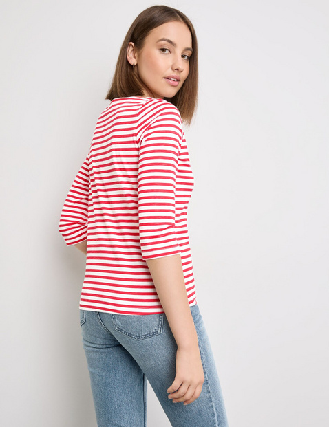 3/4 Arm Shirt mit Streifen-Print