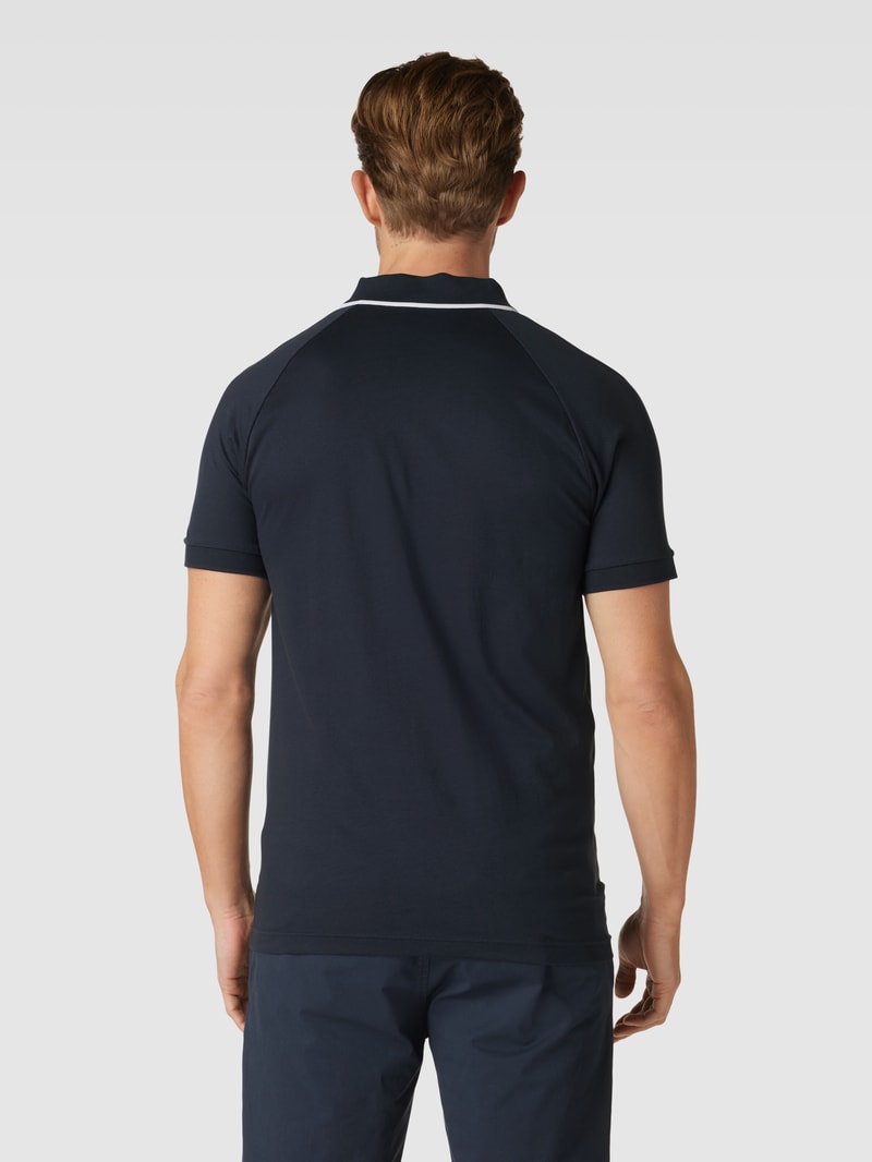 Poloshirt mit Logo-Print Modell 'Philix' in marineblau