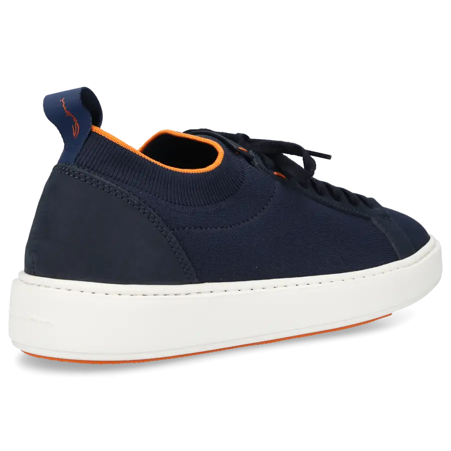 Santoni - Sneaker low 21540 Kalbsleder Textil - blau