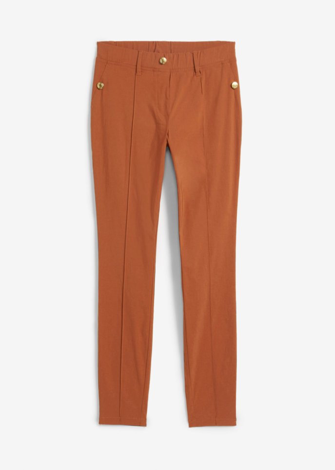 Stretch-Schlupfhose mit Zierknöpfen