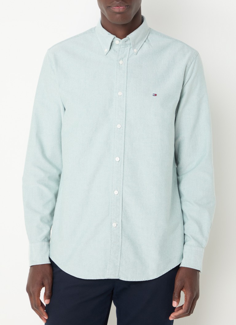 Tommy Hilfiger Solid regular fit shirt with logo embroidery