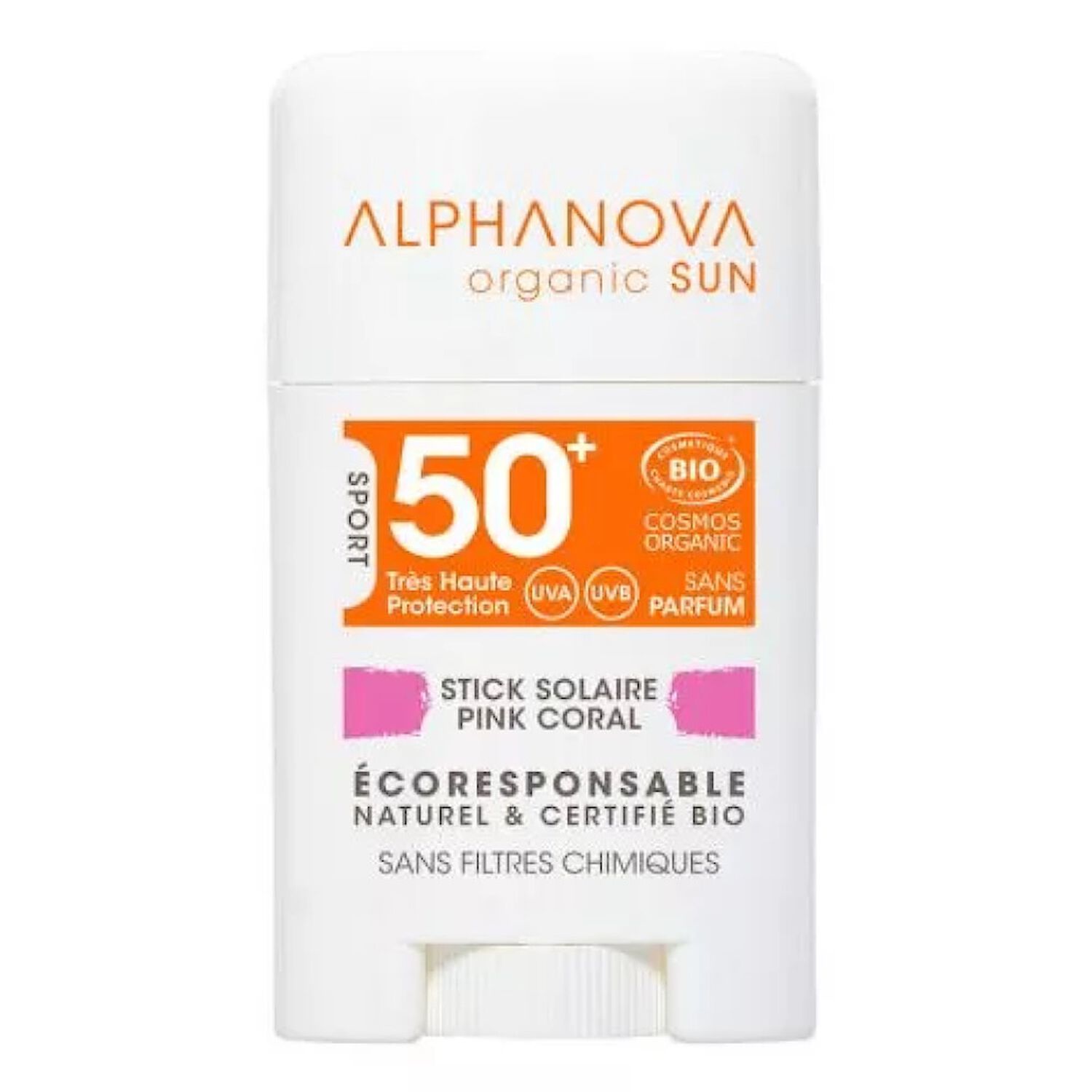Alphanova Sun SPF50+ Stick Solaire Visage - Rose 12 g