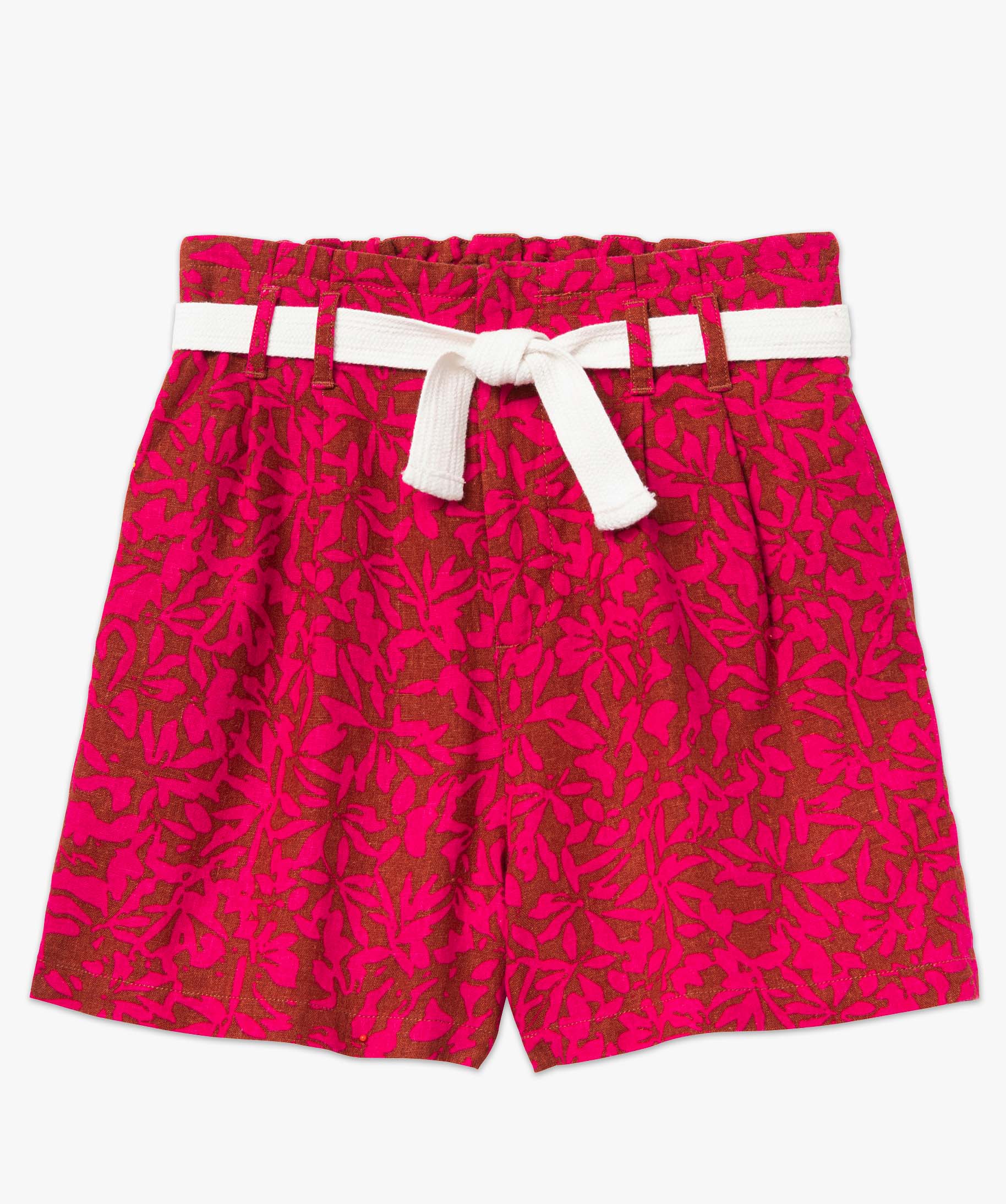 Short femme imprimé contenant du lin imprime | GEMO