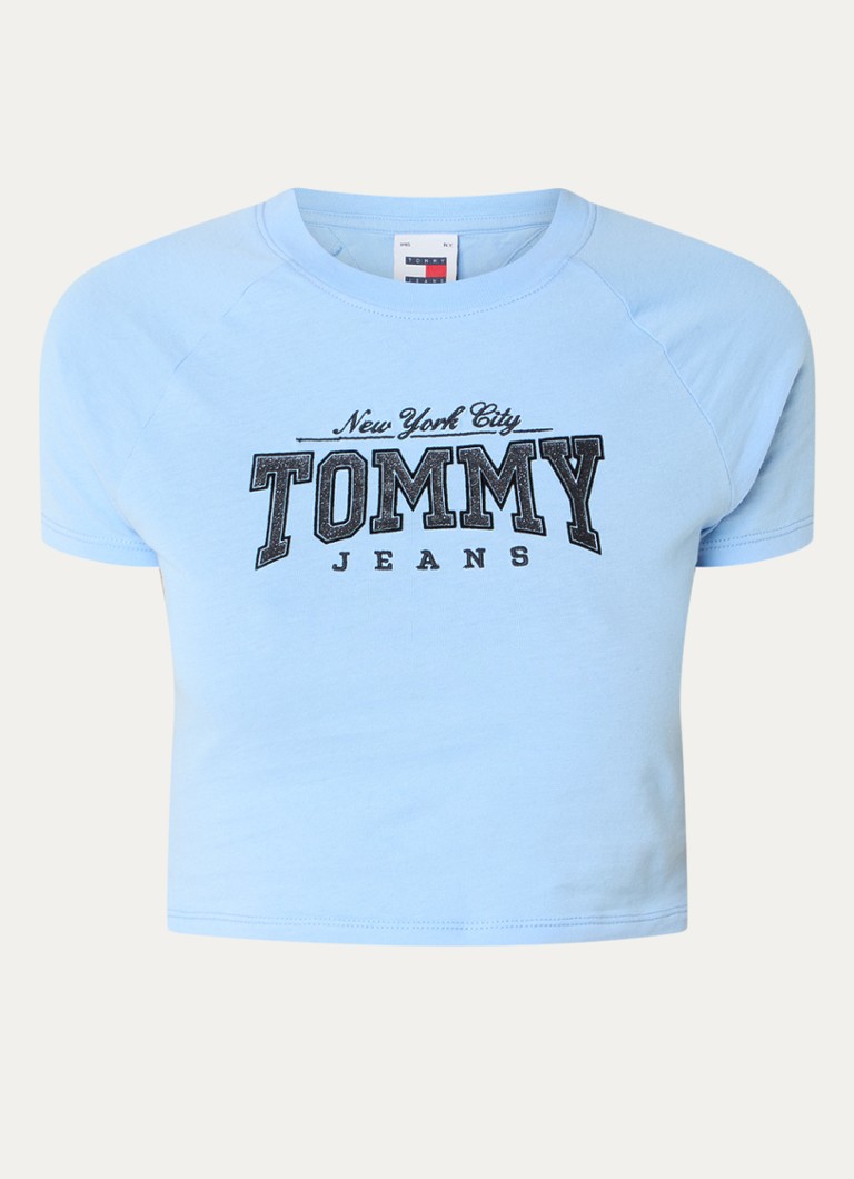 Κοντό μπλουζάκι Tommy Hilfiger με κεντημένο λογότυπο και γκλίτερ