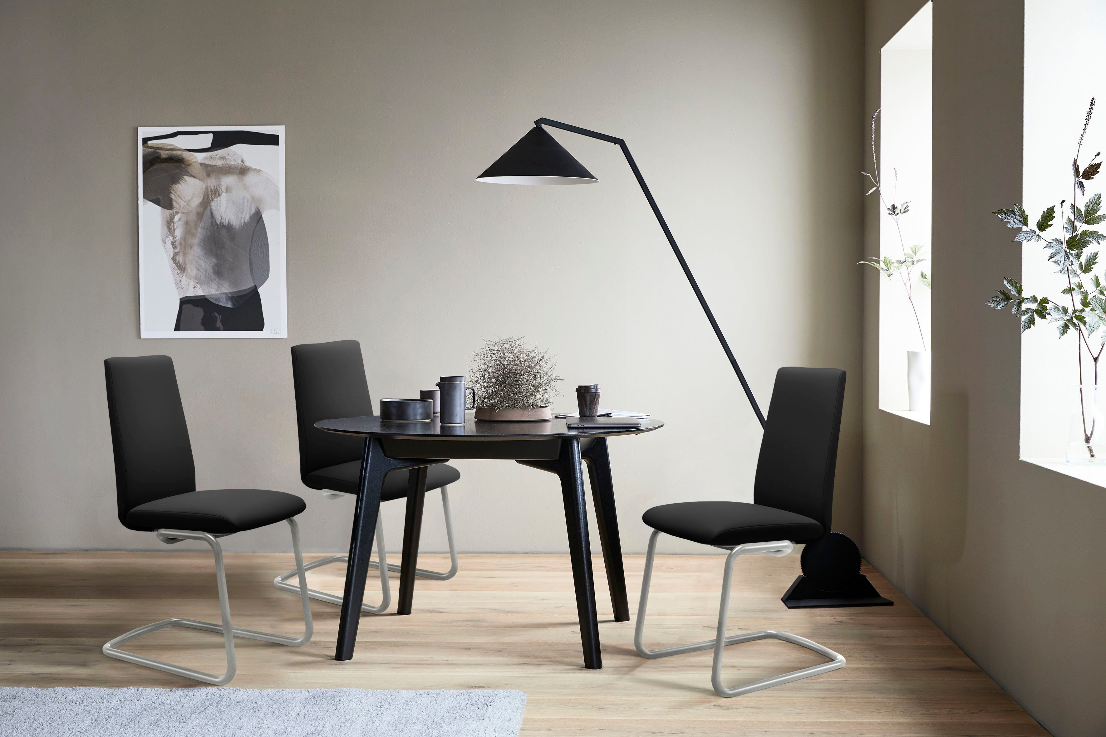 Stressless® Polsterstuhl Laurel, Low Back, Größe M, mit Beinen aus Stahl in Schwarz matt