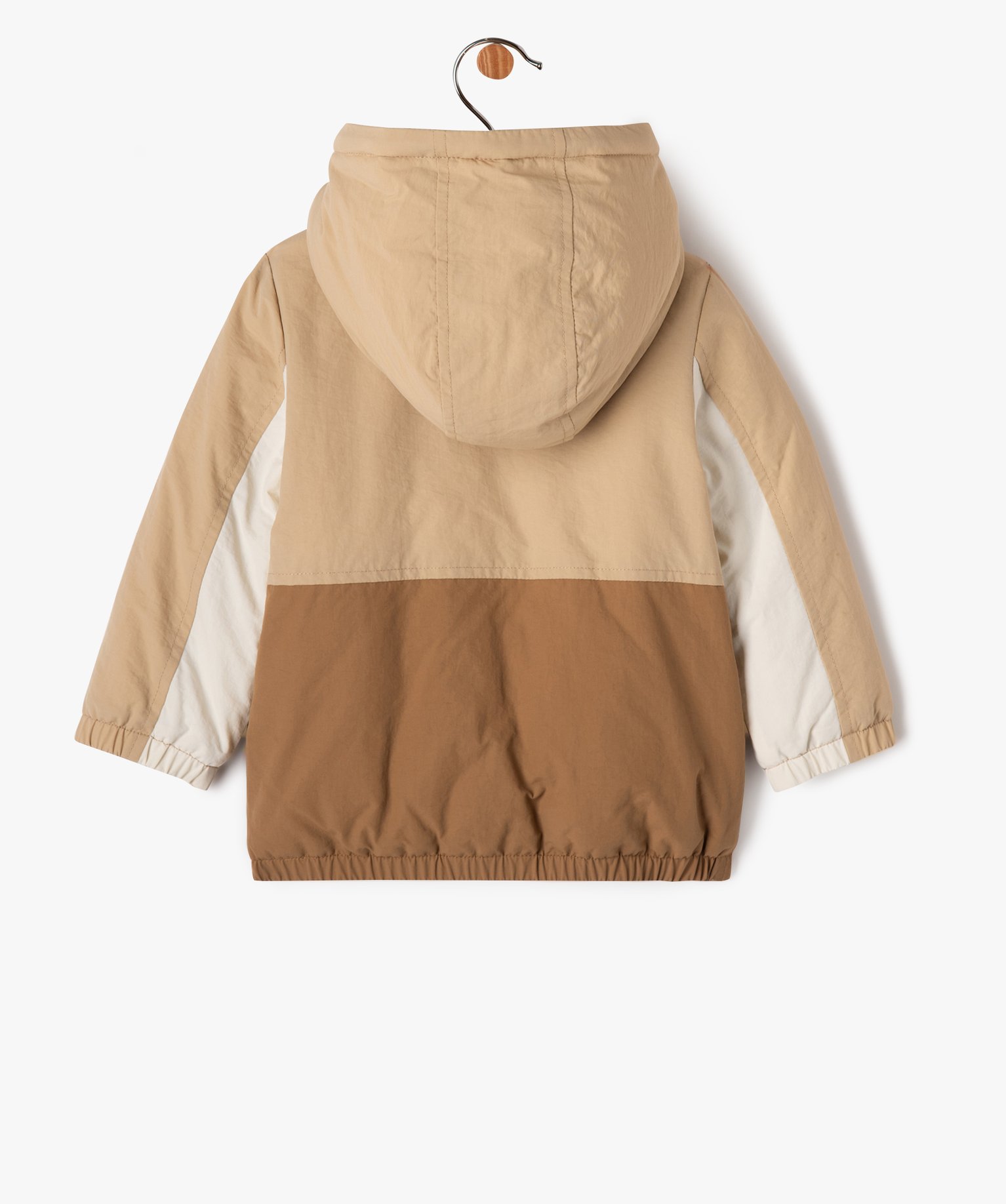 Blouson à capuche multicolore bébé Garçon beige | GEMO