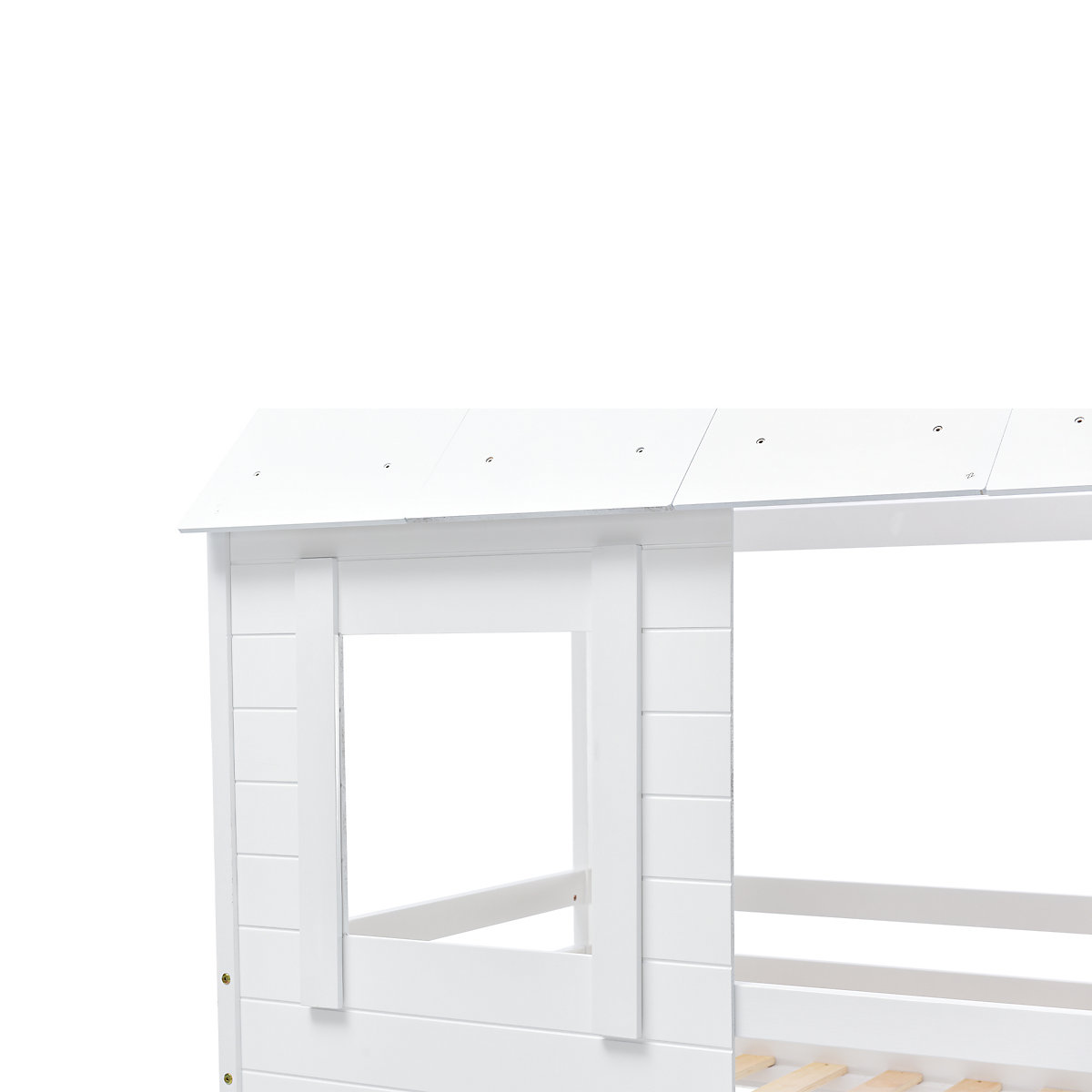 Etagenbett Kinderbett Holz Etagenbett 90 X 200 cm, Kinder hausbett mit Dach, Leiter und Lattenrost