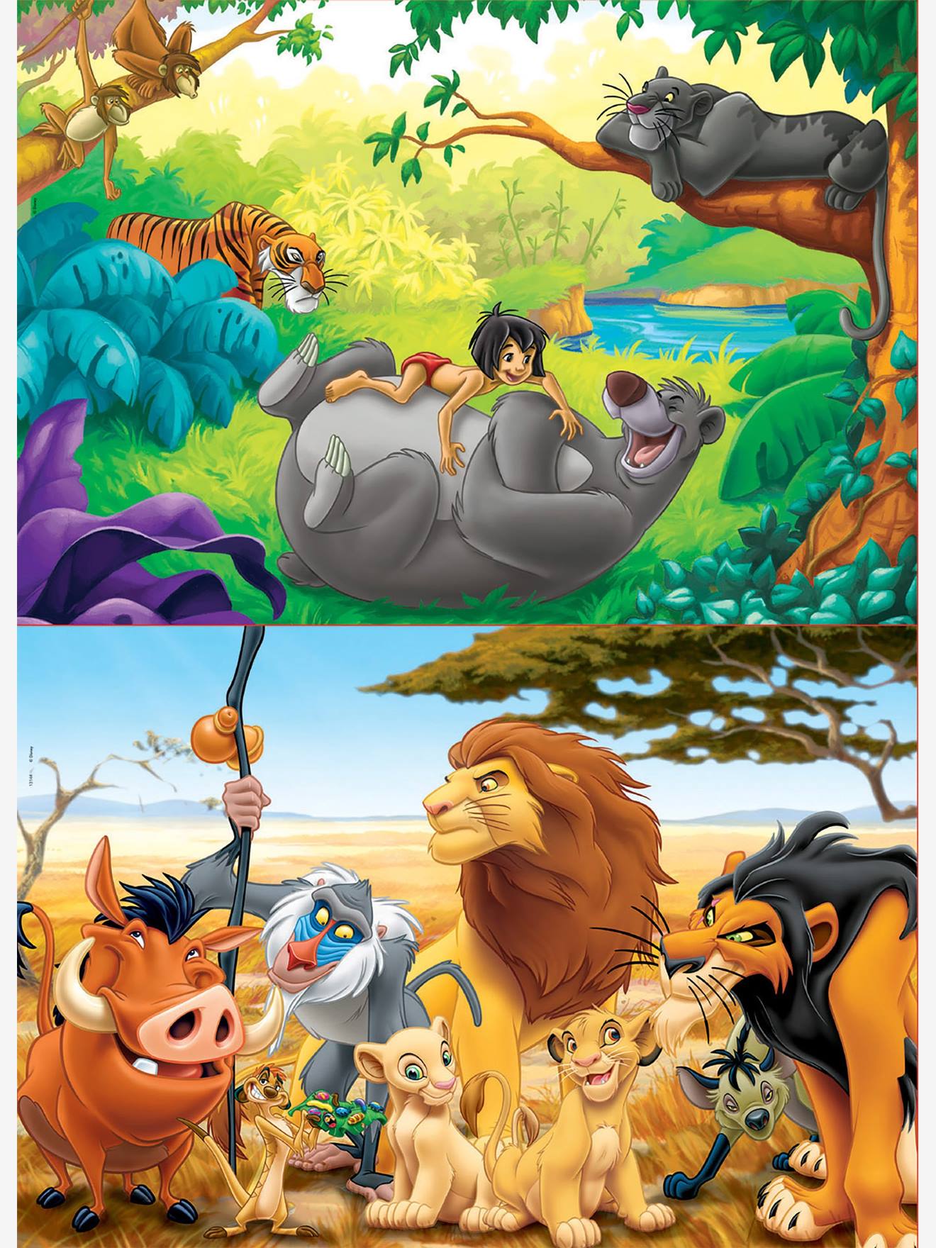 Educa 2er-Set Holzpuzzles, 50 Teile Disney Animals EDUCA - mehrfarbig
