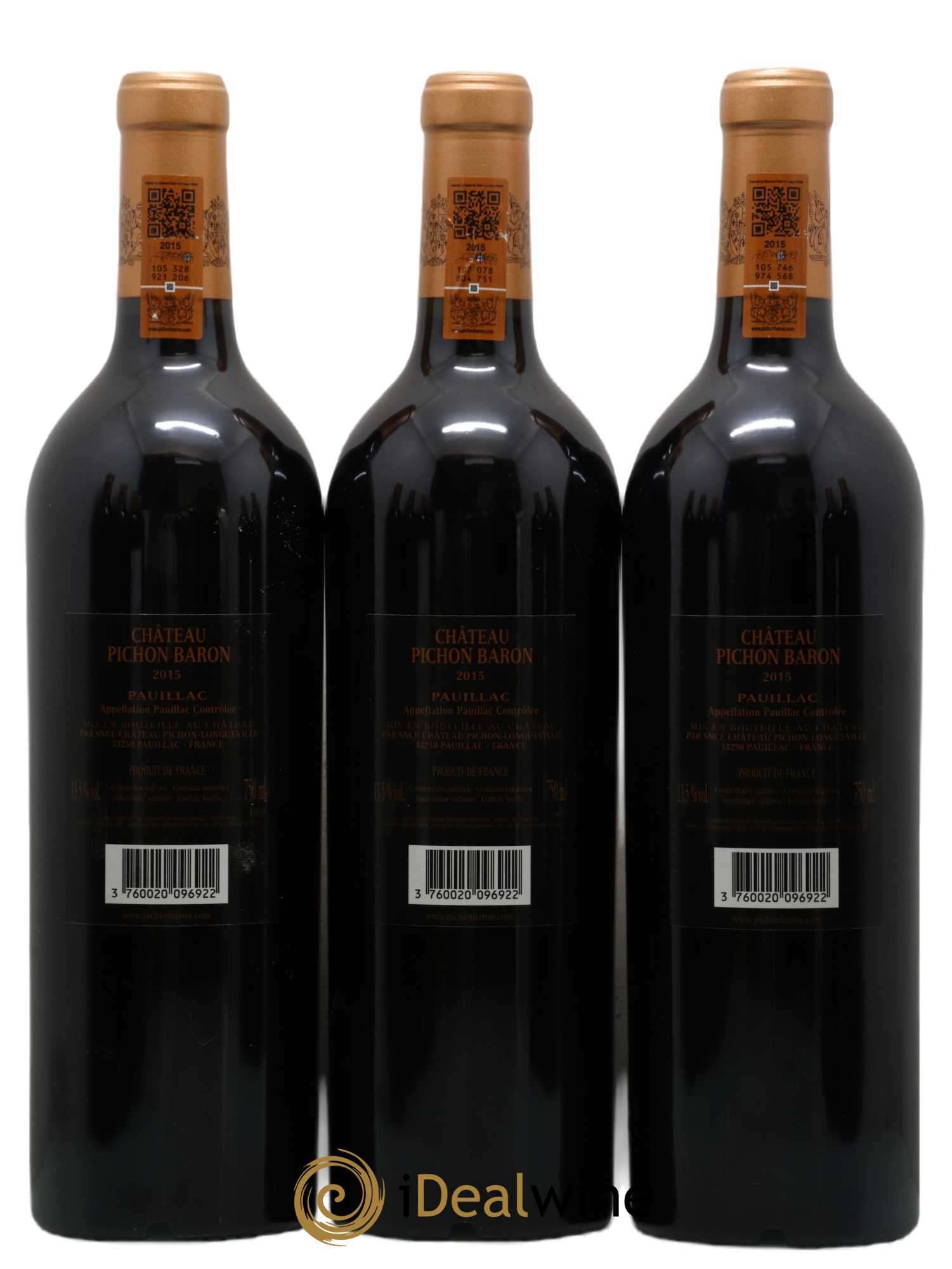 Pichon Longueville Baron 2ème Grand Cru Classé  2015 - Lot de 12 Bouteilles