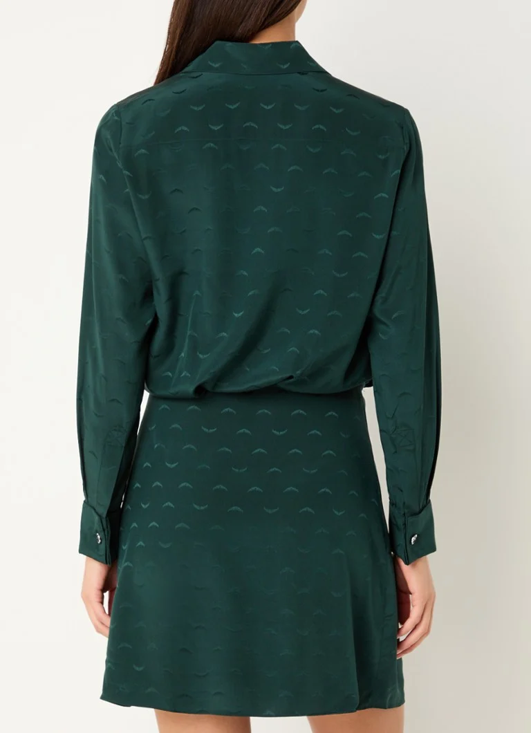 Vestido-blusa corto de seda Runelle de Zadig&Voltaire, adornado con un motivo jacquard.