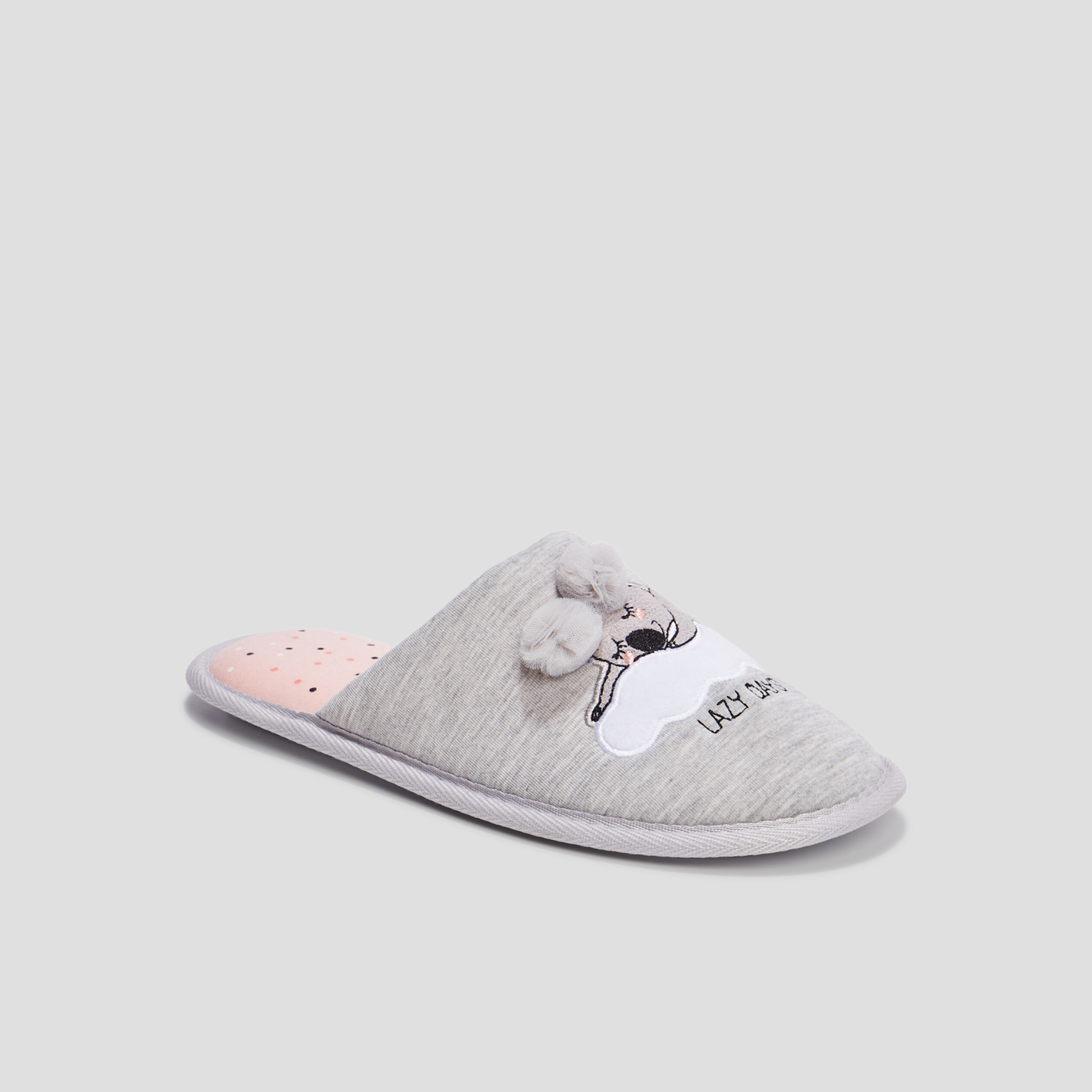 Chaussons mules koala gris femme | La Halle