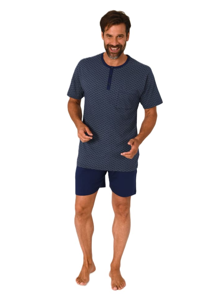 NORMANN Kurzarm Schlafanzug Shorty Pyjama print Übergröße in grün günstig kaufen