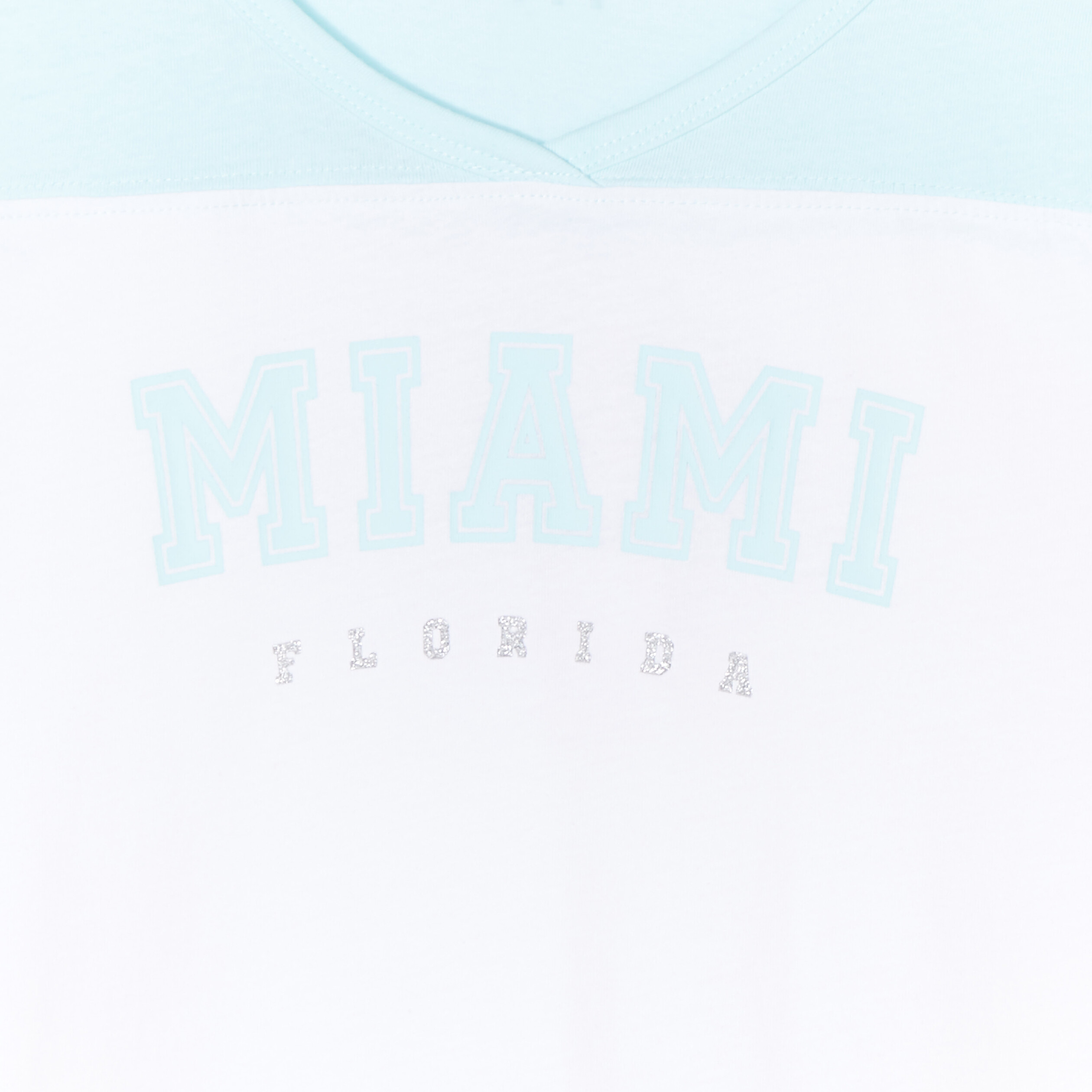 Chemise de nuit col en V coton bleu turquoise fille | La Halle