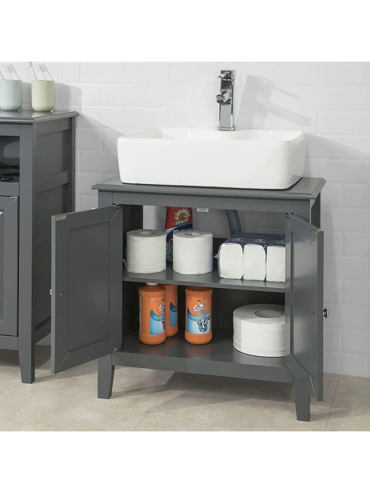 SoBuy Waschbeckenunterschrank in Dunkelgrau - (B)60 x (H)62 x (T)30cm günstig kaufen onesize
