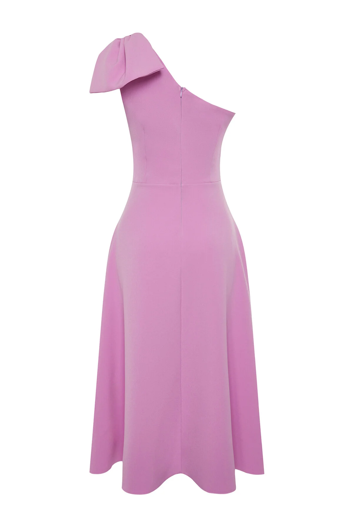 Trendyol Collection  Rosafarbenes elegantes Abendkleid mit Schleife TPRSS24EL00105