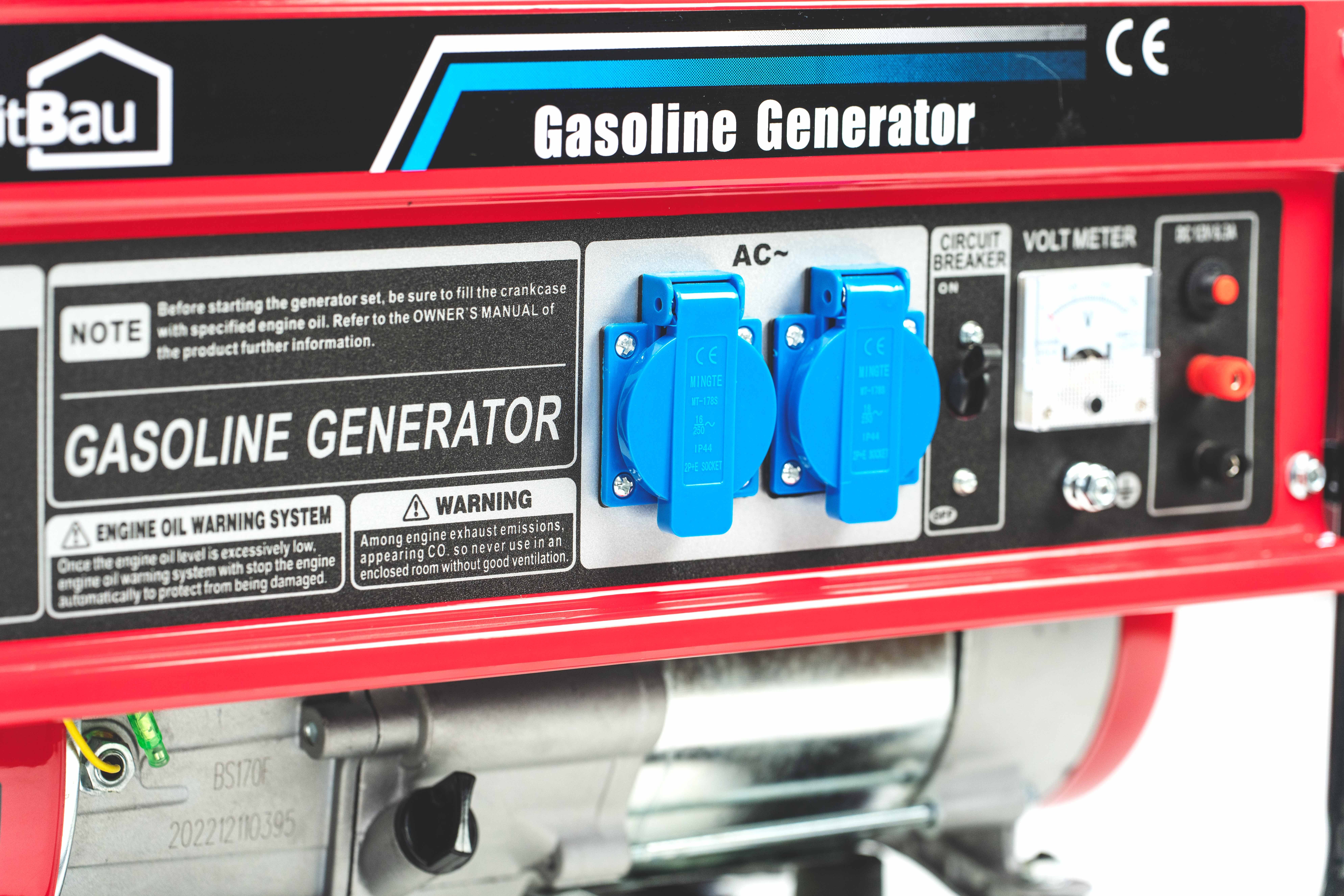 doitBau Stromgenerator 3000W Maxleistung und 2800W Nennleistung BS3500 mit 15 L Tank, 3,00 in kW, AVR;Voltmeter;Überlastschutz