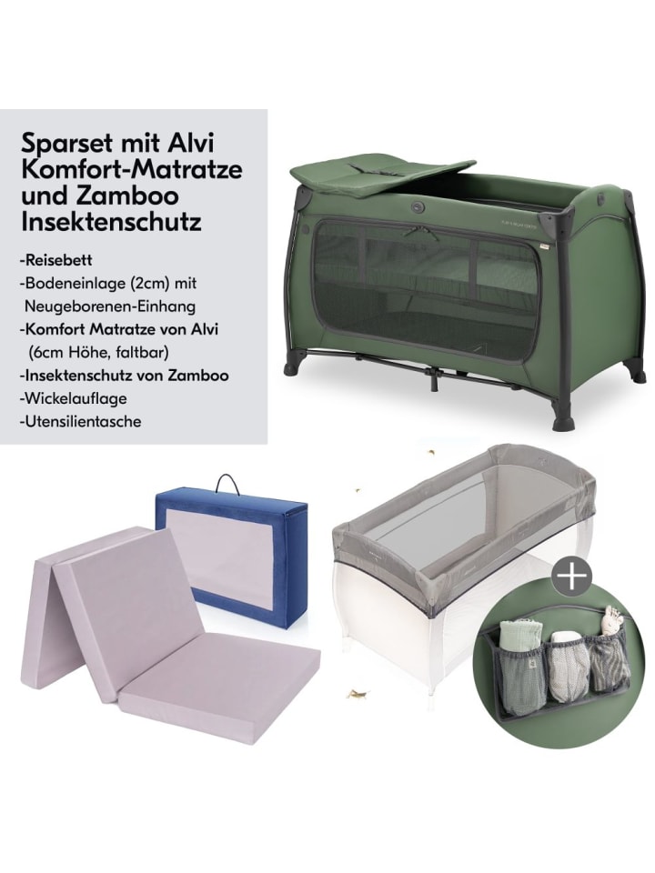 Hauck Reisebett Sparset Play'n Relax Center inkl. Komfort in gruen günstig kaufen onesize