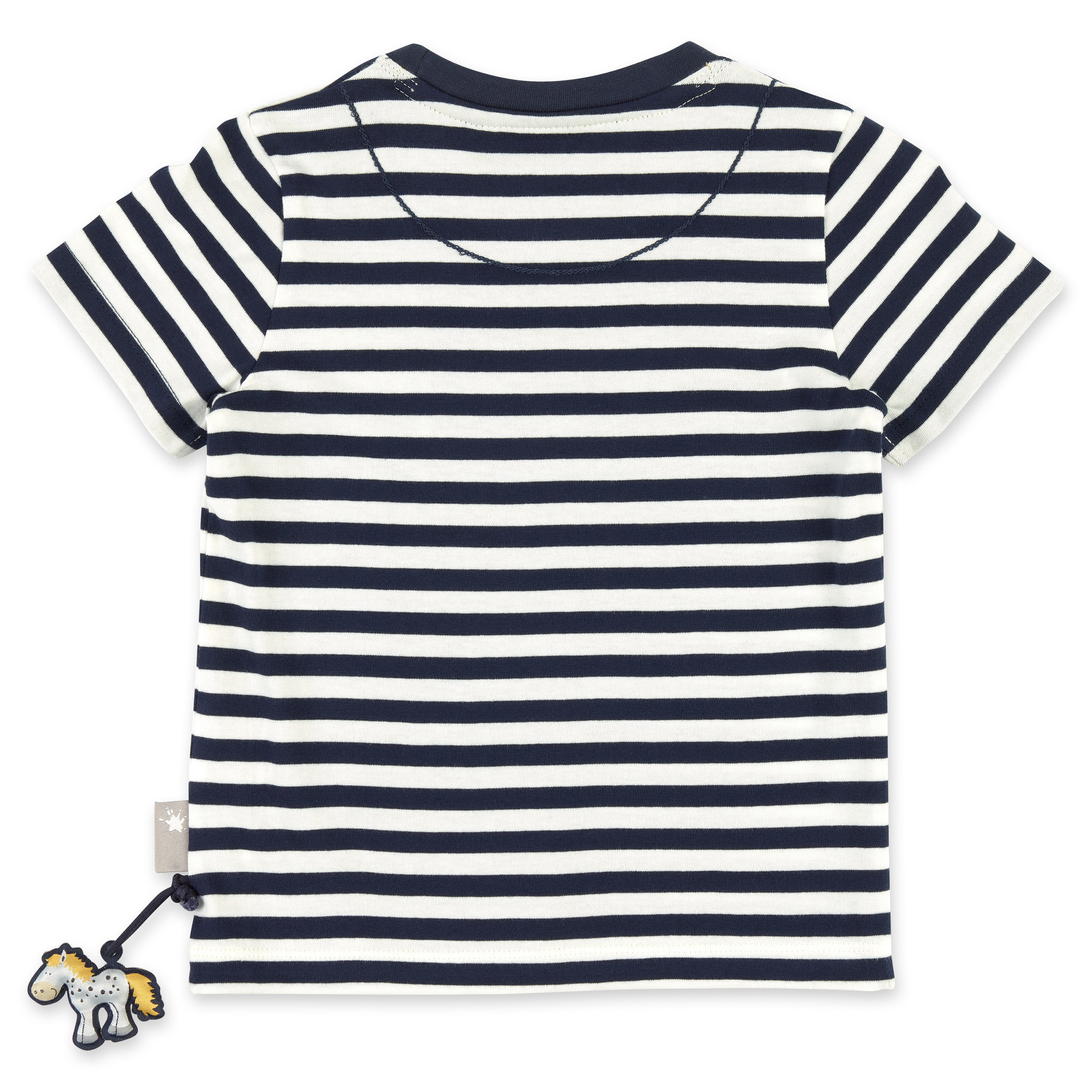 Blau-weiß geringeltes Kinder T-Shirt mit Blümchen bestic