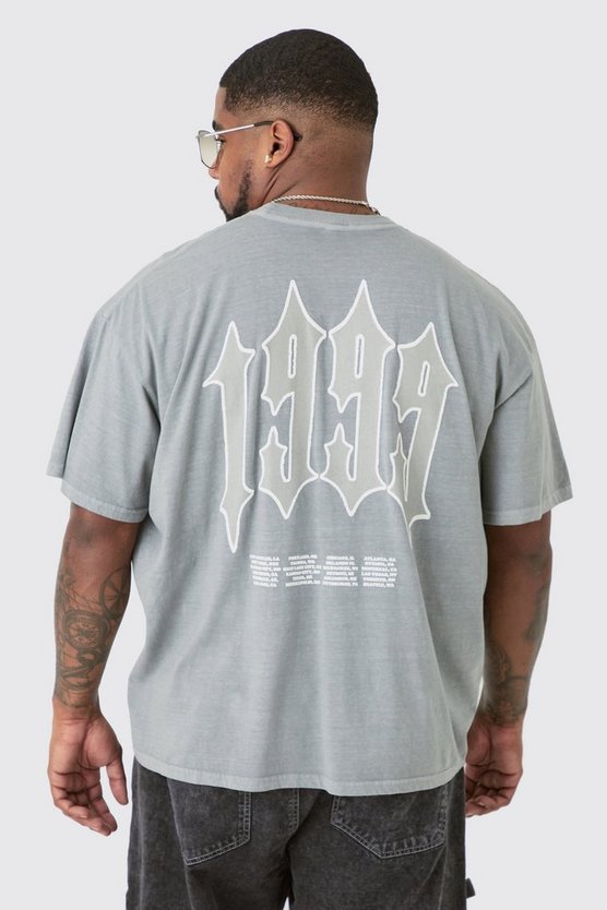 Plus graues T-Shirt mit 1999 Print