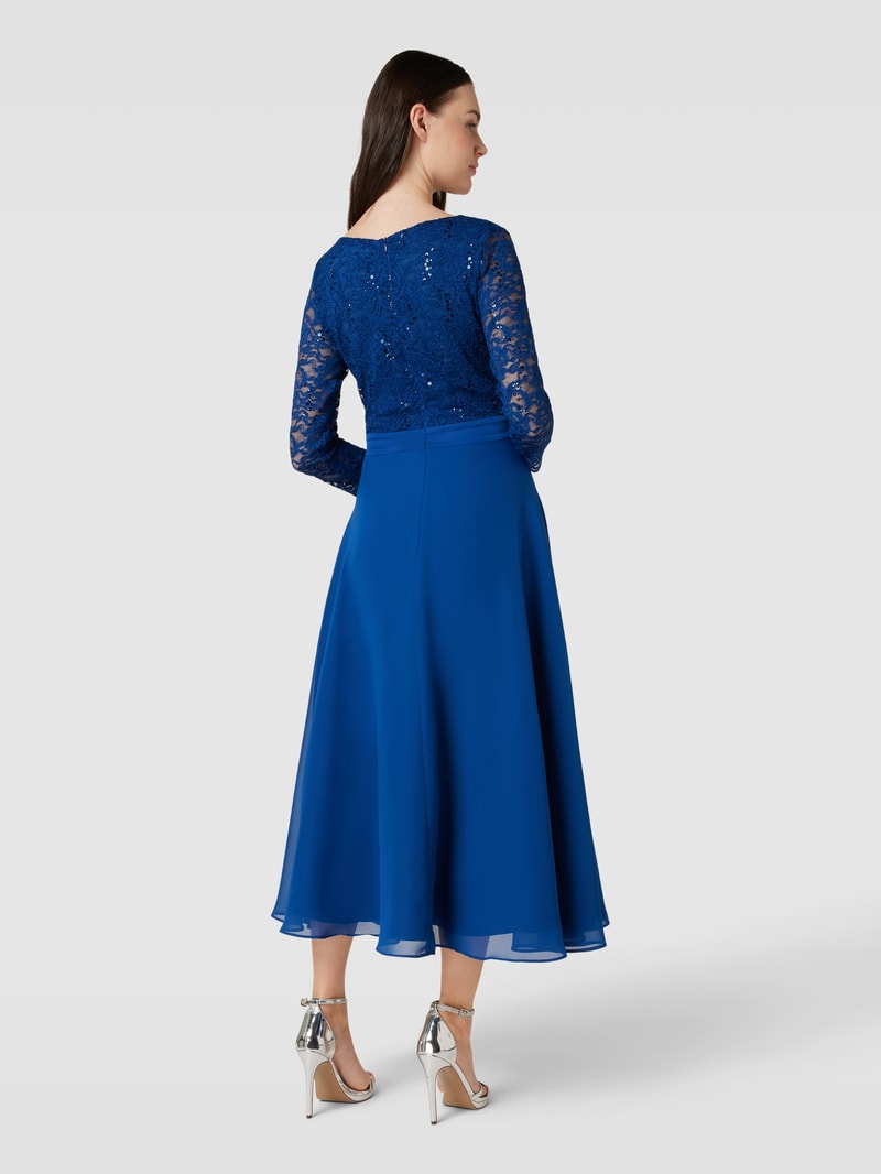 Cocktailkleid mit V-Ausschnitt in royalblau