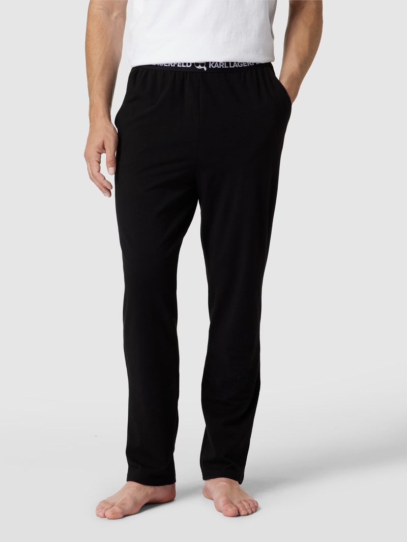 Pyjama-Hose mit elastischem Bund in schwarz