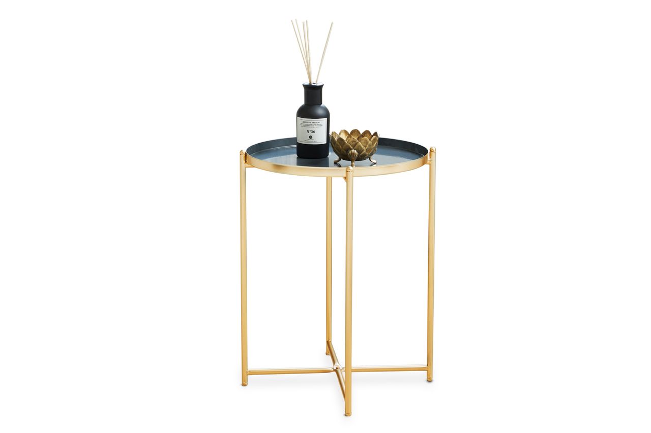 Lifa Living Beistelltisch Ella - Grau/Gold