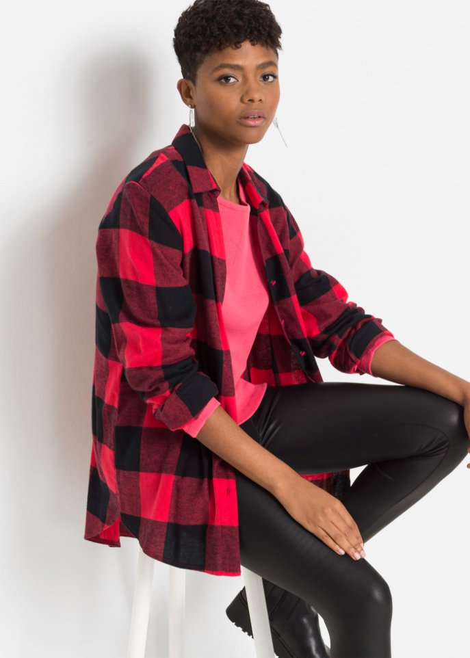 Flanell Bluse mit Karomuster