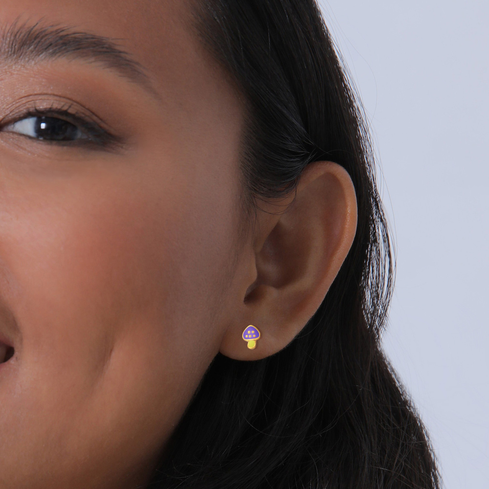 Elli Elli Boucles d'Oreilles Boucles d'oreilles femme champignon avec émail en argent  Boucles d'oreilles