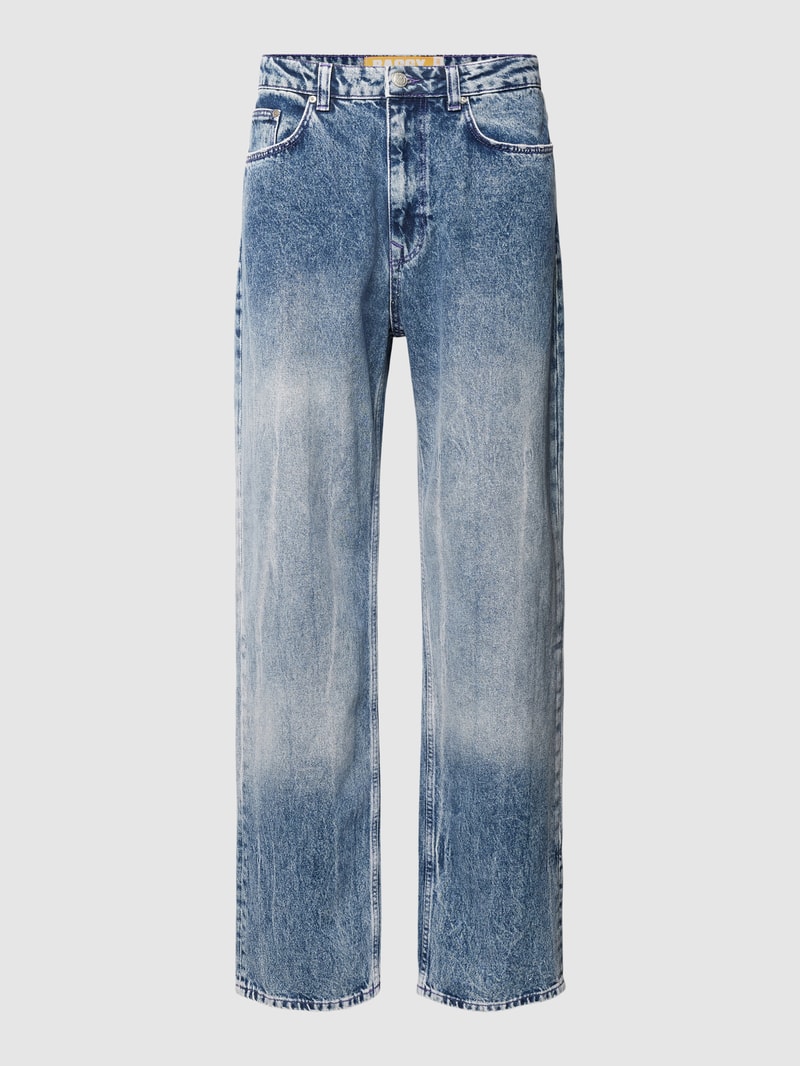 Baggy Fit Jeans mit Knopf- und Reißverschluss in blau