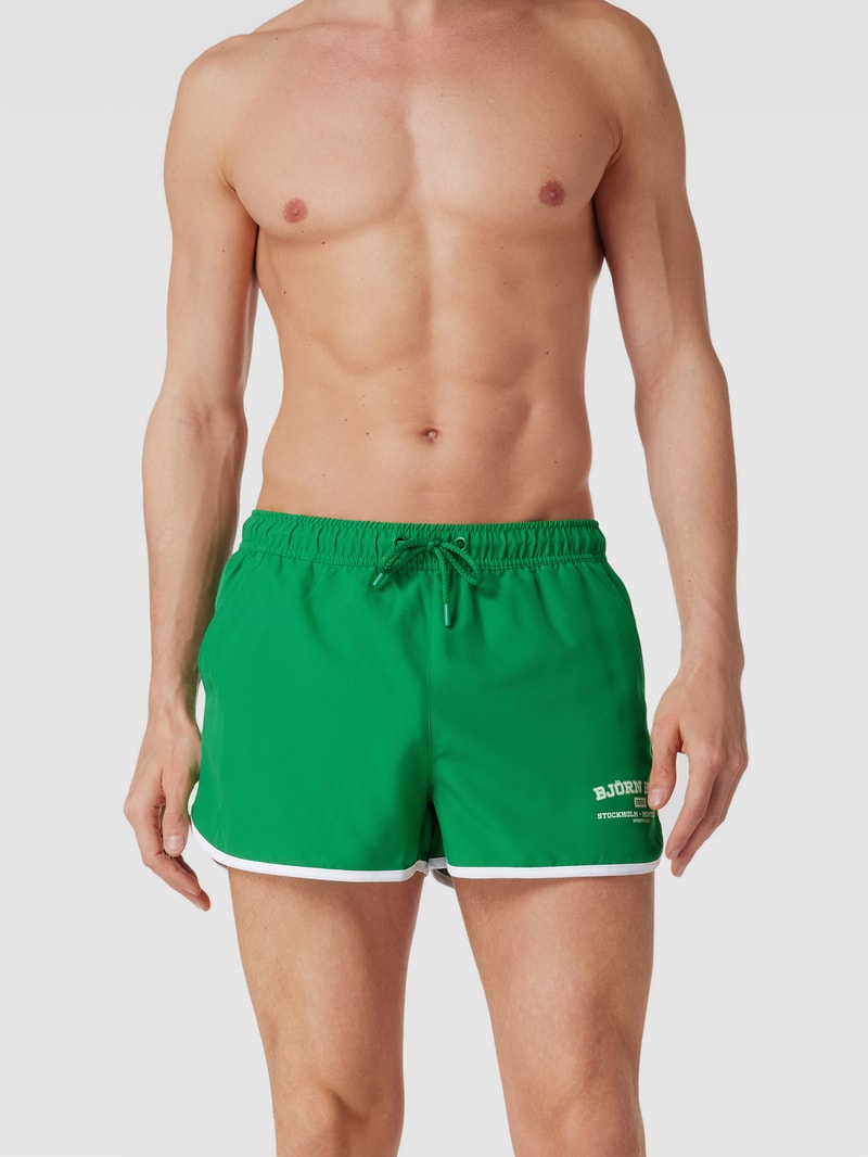 Badehose mit Tunnelzug Modell 'BORG RETRO' in grün
