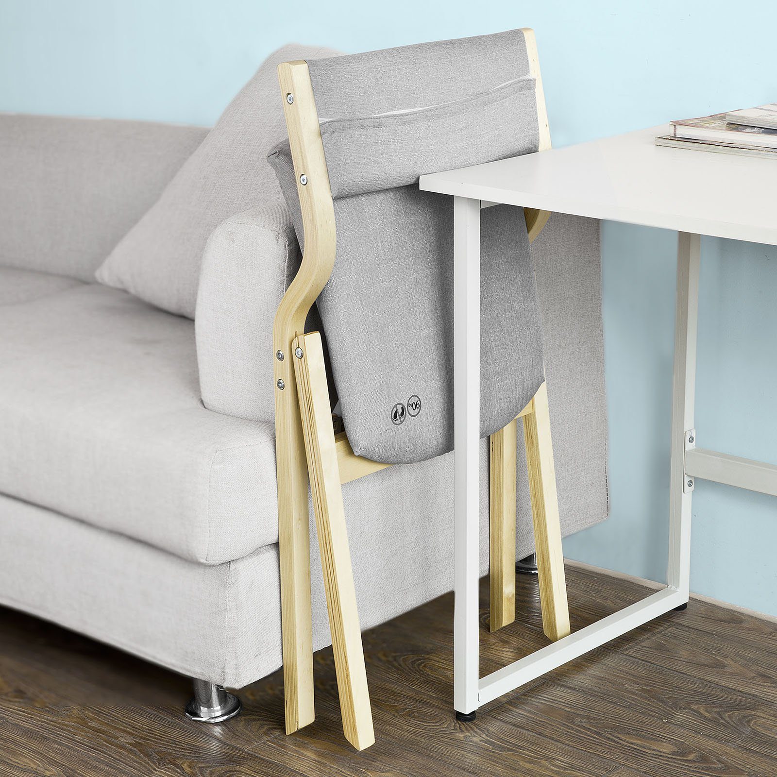 SoBuy Klappstuhl FST40, Küchenstuhl mit gepolsterter Sitzfläche und Lehne