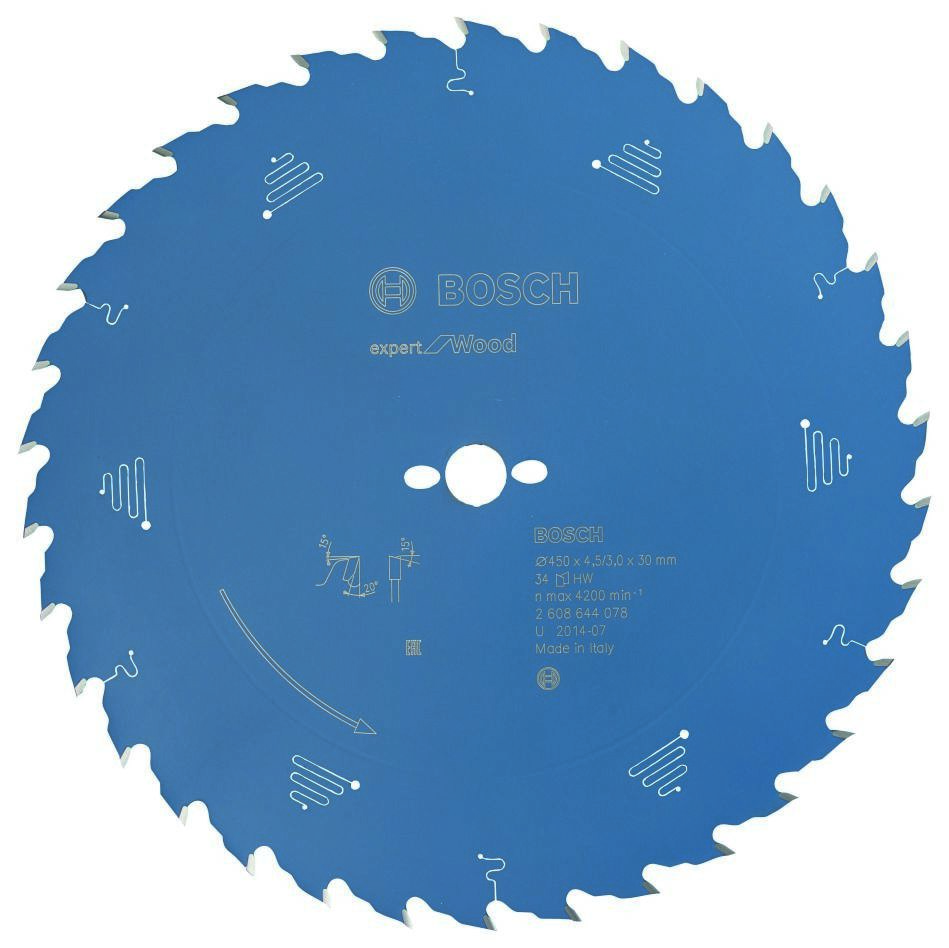 Lamă circulară din carbură Bosch Blue Accessories 2608644078 Expert pentru lemn 450 x 30 x 34 dinți