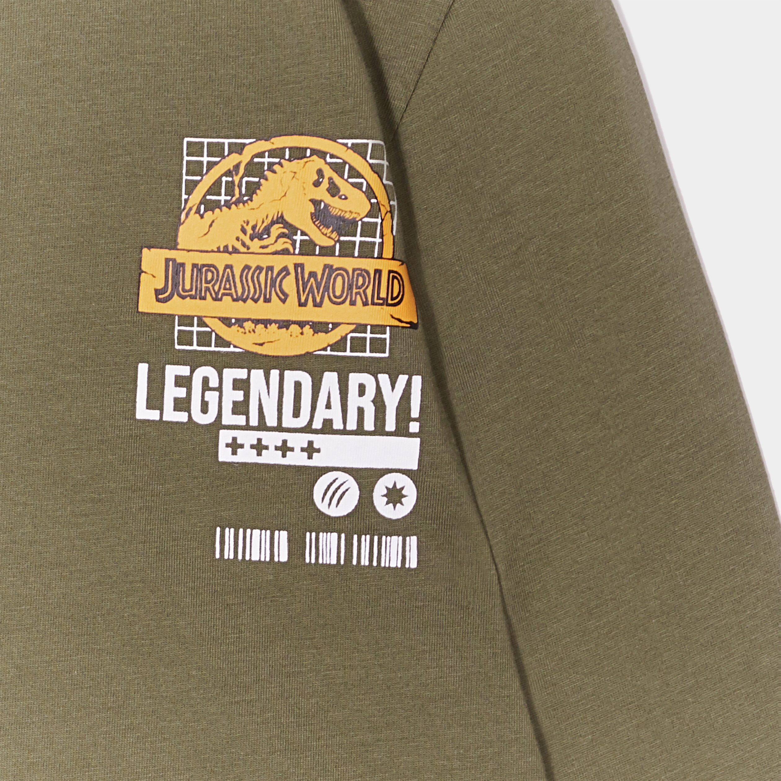 T-shirt manches longues Jurassic Park vert kaki garçon | La Halle