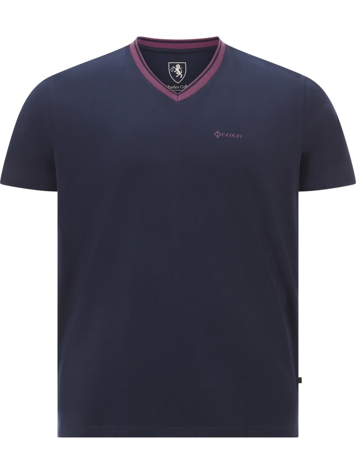 Charles Colby Doppelpack T-Shirt EARL EDELEY in lila dunkelblau günstig kaufen