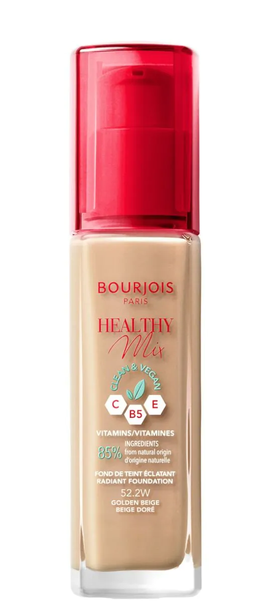 „Bourjois Healthy Mix Clean & Vegan 52.2 Golden Beige“ veido makiažo pagrindas
